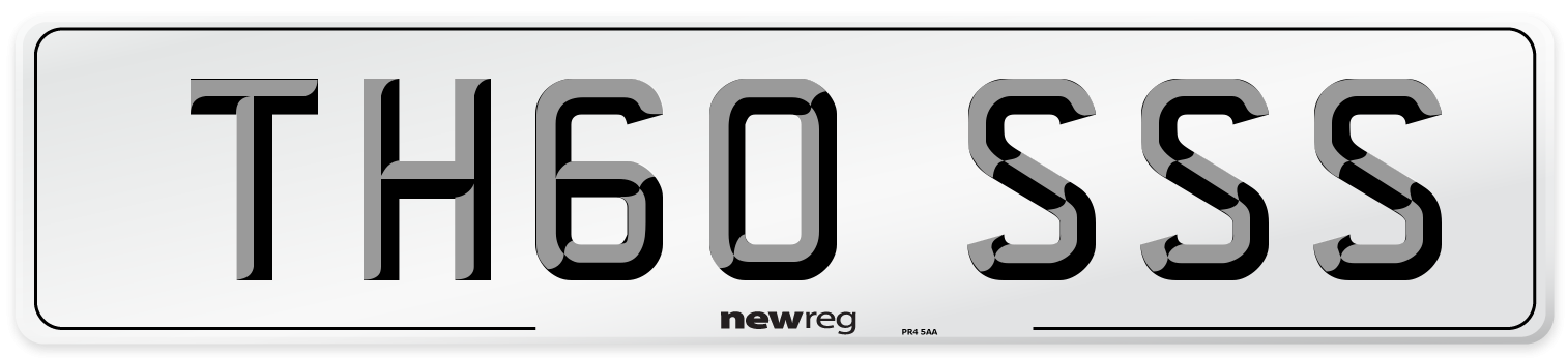 TH60 SSS Number Plate from New Reg